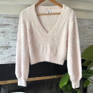 Women's Cream V-Neck Sweater